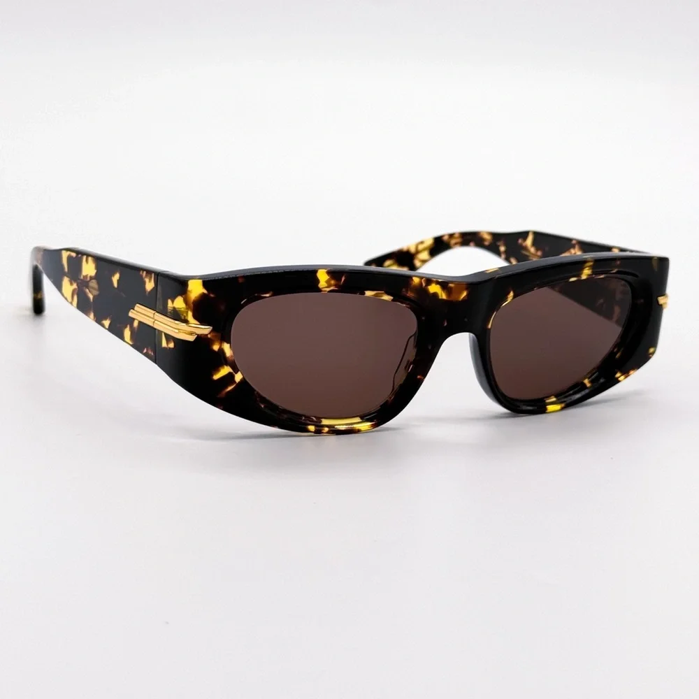 NEW BOTTEGA VENETA BV1144S 002 BROWN HAVANA CAT EYE WOMEN SUNGLASSES